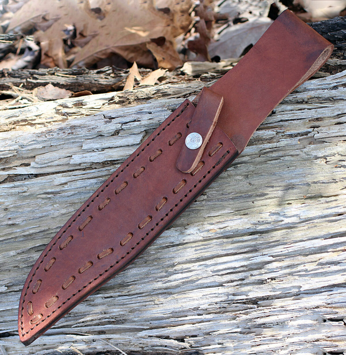 Damascus 1033 Iron Maiden Bowie, 9" Damascus Plain Blade, Round Stag Handle - Image 2