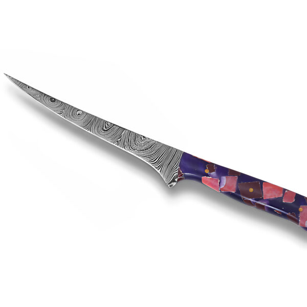 Boning Knife, 6.5 Inch Kitchen Knife, Japanese Damask Steel Knife, Carving Knife – Made of Stainless German Stainless Steel with Ergonomic Wooden Handle – Sharp Chef Knife