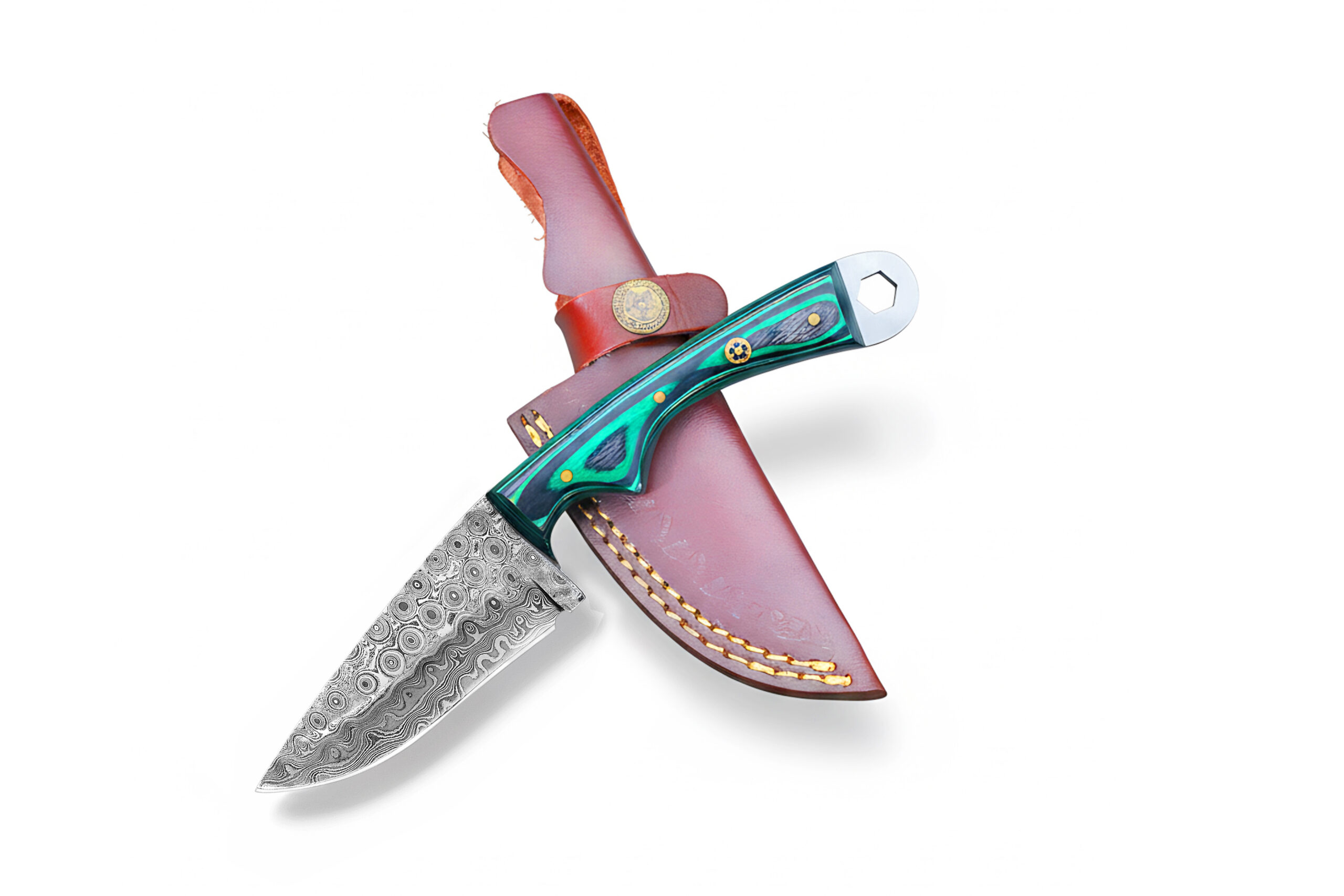 Fearing Dark Damascus Steel Fire Glow Pakkawood Handle Fixed Blade Hunting Knife Fire Glow Pakkawood Handle Fearing Dark Damascus Steel Fire Glow Pakkawood Handle Fixed Blade Hunting Knife Fire Glow Pakkawood Handle - Image 1