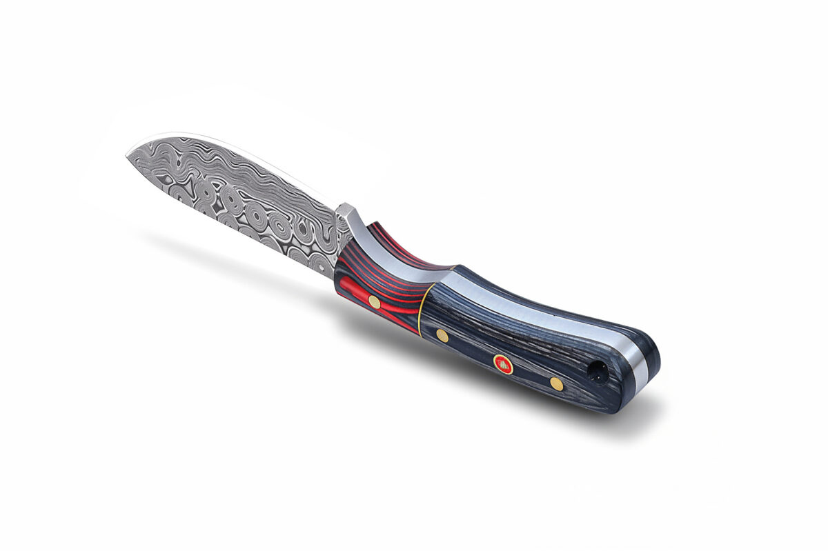 Hand Forged Damascus Blade Hunter Skinner Knife with Leather Sheath - Image 2