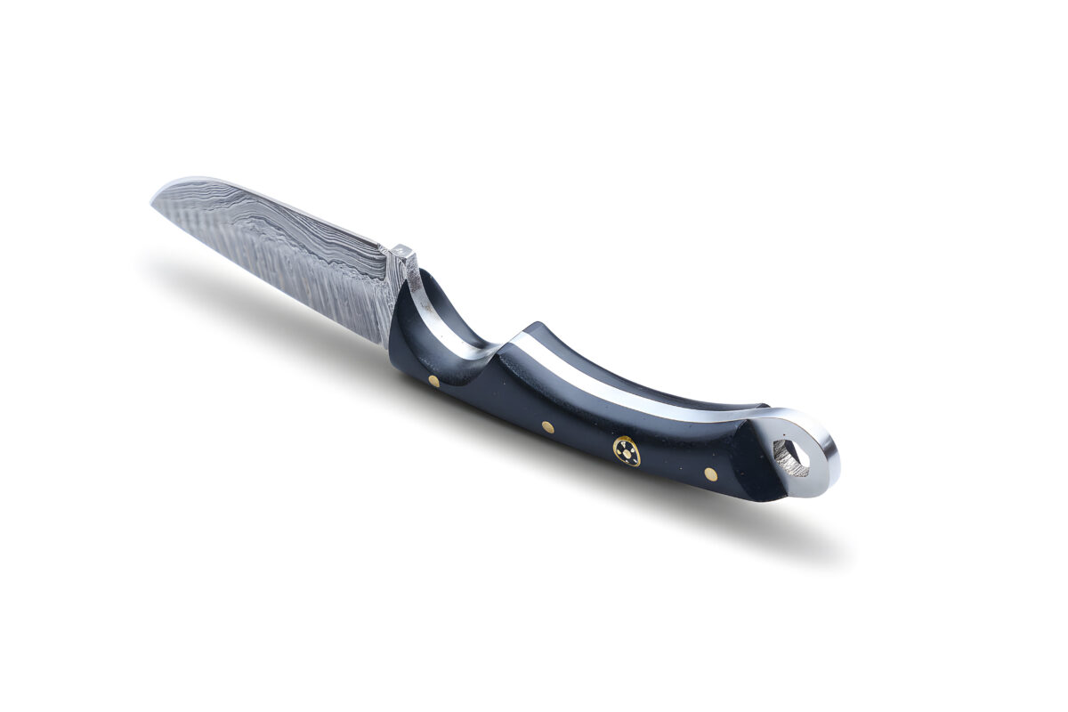 Handmade Damascus Hunting Knife (with Sheath) 004 Wood - Image 3